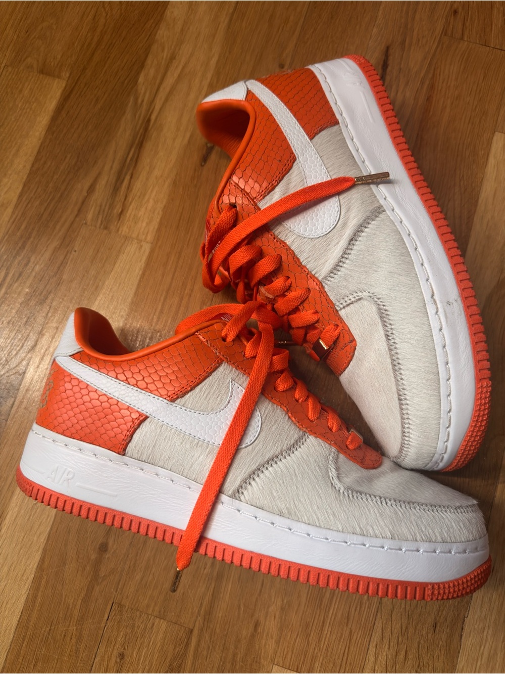 Nike Air Force 1 Supreme I/O 'K-Dice Dragon' Orange & Cream Low-Top Sneakers